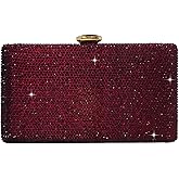 Boutique De FGG Crystal Evening Bags for Women Formal Party Box Clutch Wedding Rhinestone Handbags Bridal Clutch Purse,Mini