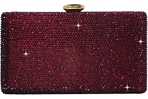 Boutique De FGG Crystal Evening Bags for Women Formal Party Box Clutch Wedding Rhinestone Handbags Bridal Purse, Small