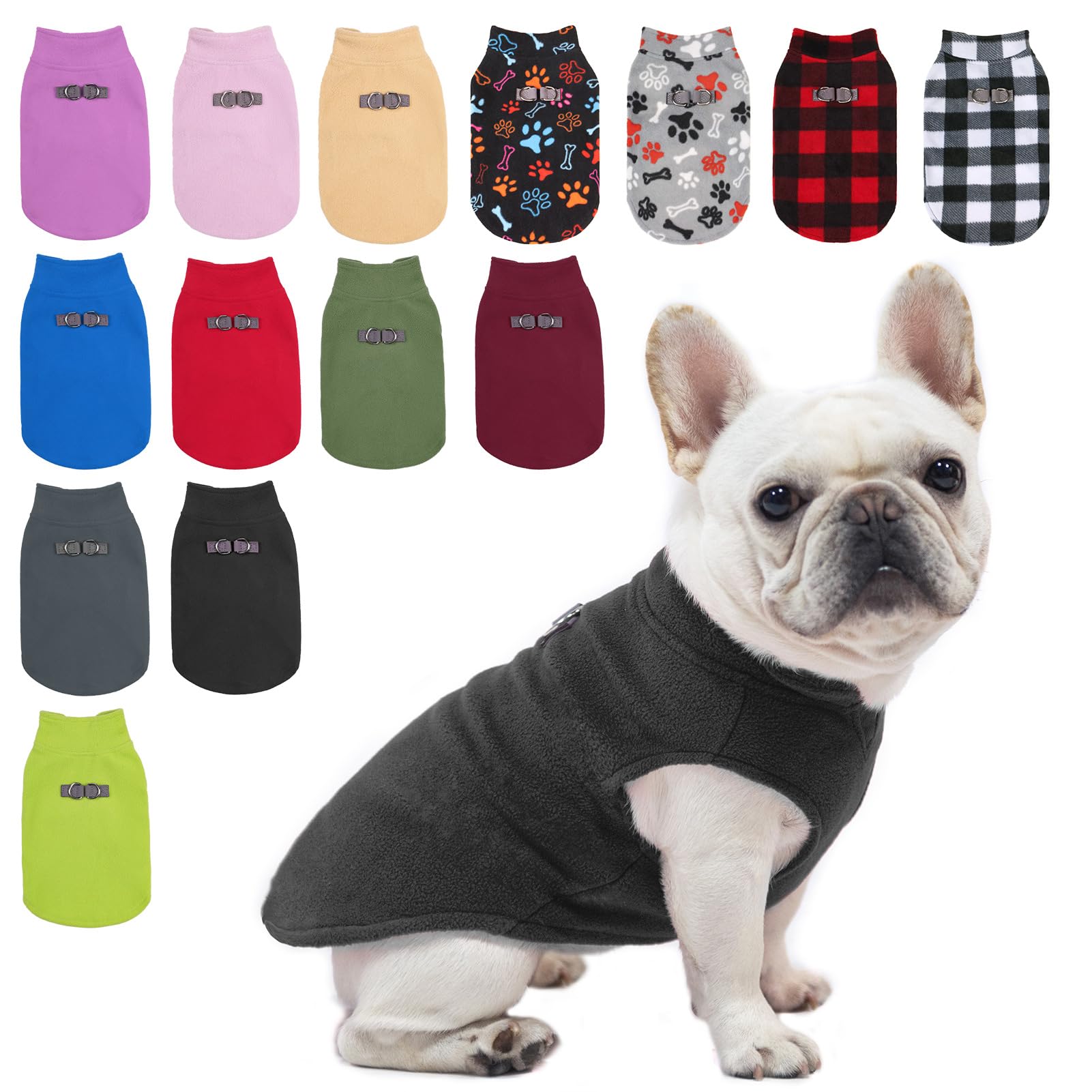 BEAUTYZOO Dog Fleece Vest Sweater Winter Jacket for Small and Medium Dogs with D-Ring Leash Cold Weather Coat Hoodie for XS S M Dogs Boy or Girls — image 1