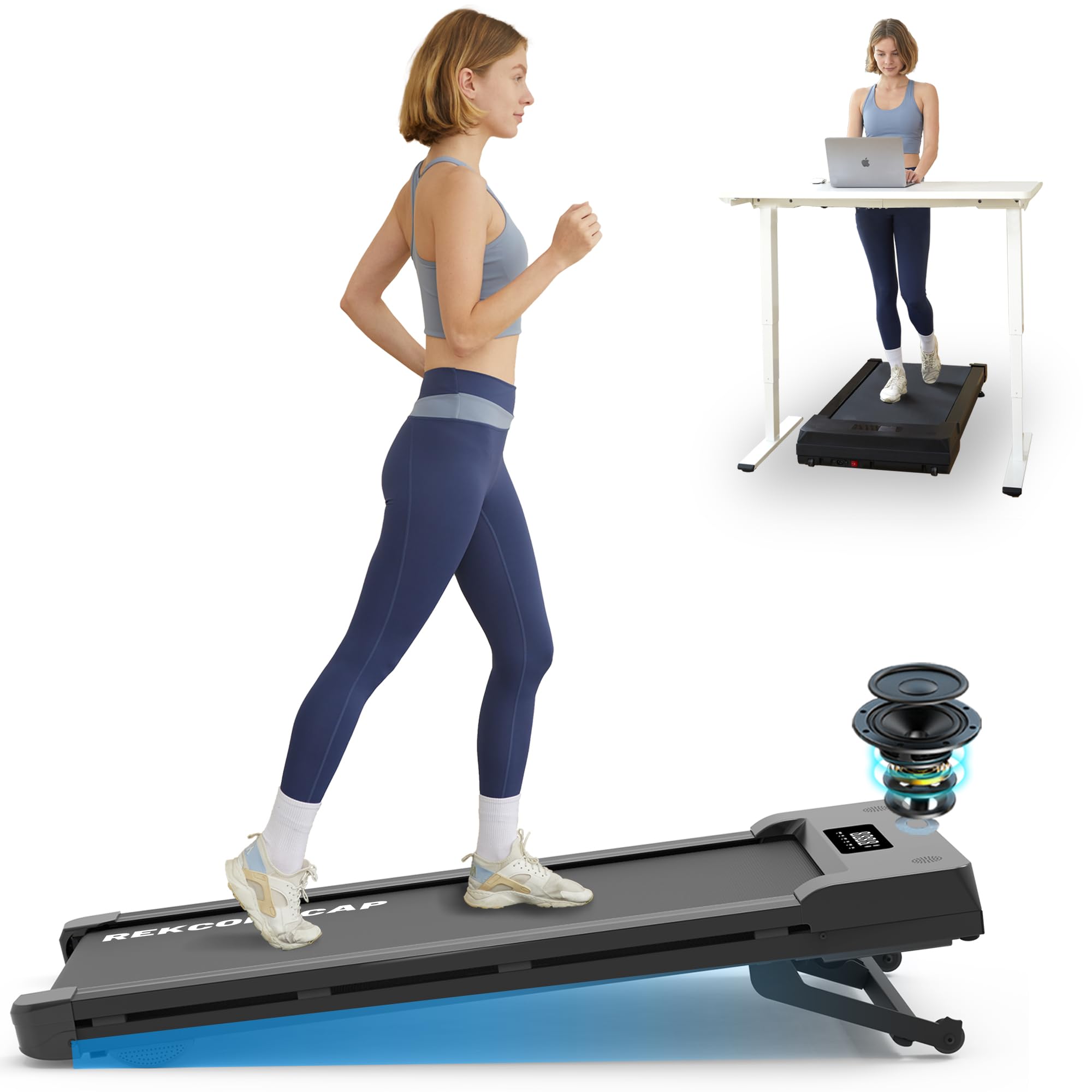 Photo 1 of ** NEW ITEM / NO RETURN**PACEROCKER Walking Pad Treadmill with 12% 9-Level Auto Incline, 450 lbs Capacity Bluetooth Speaker Under Desk Treadmills for Home Hiking, 5 MPH, Carbon Black