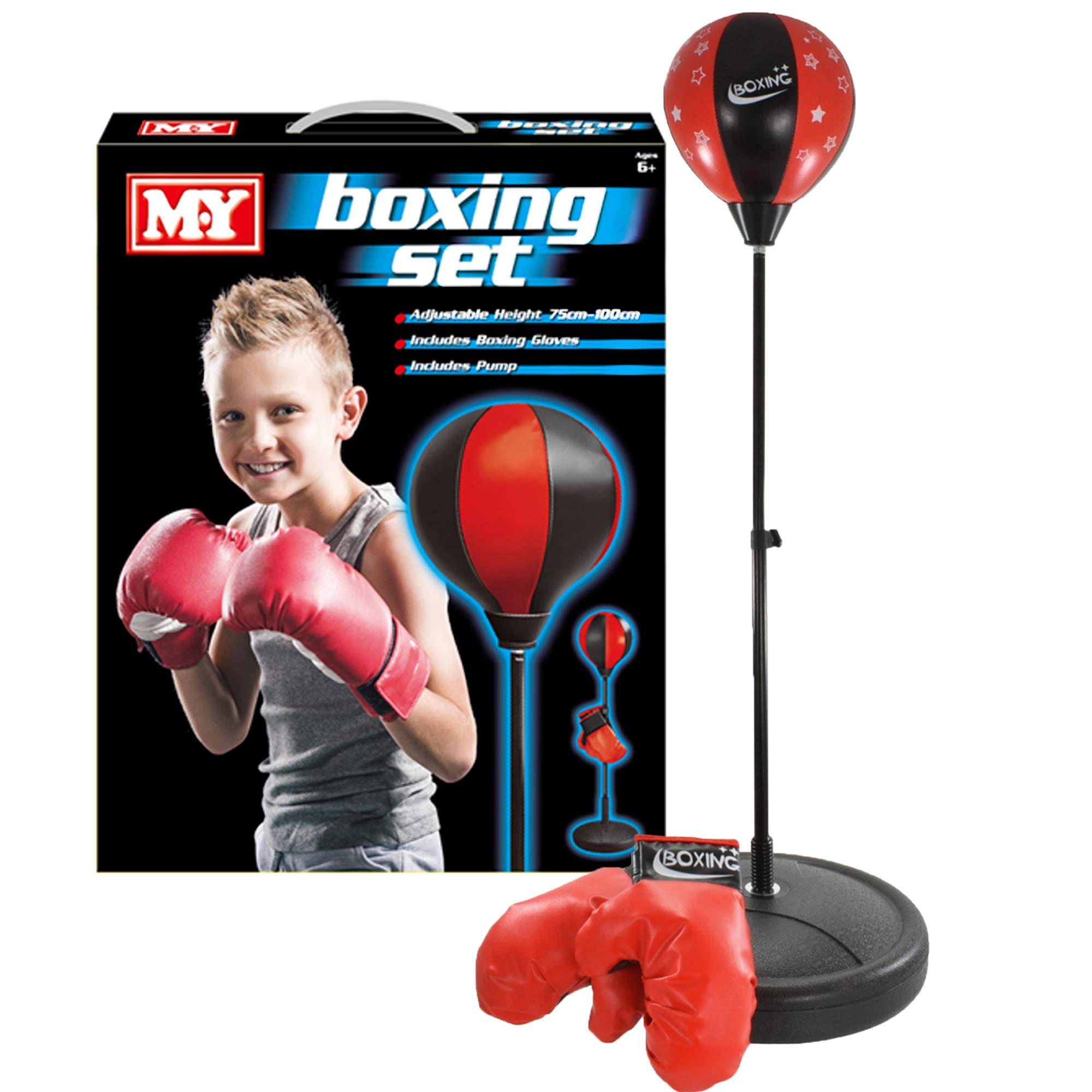 M.Y Kids Boxing Bag with Gloves | Freestanding Adjustable Punch Bag for Juniors