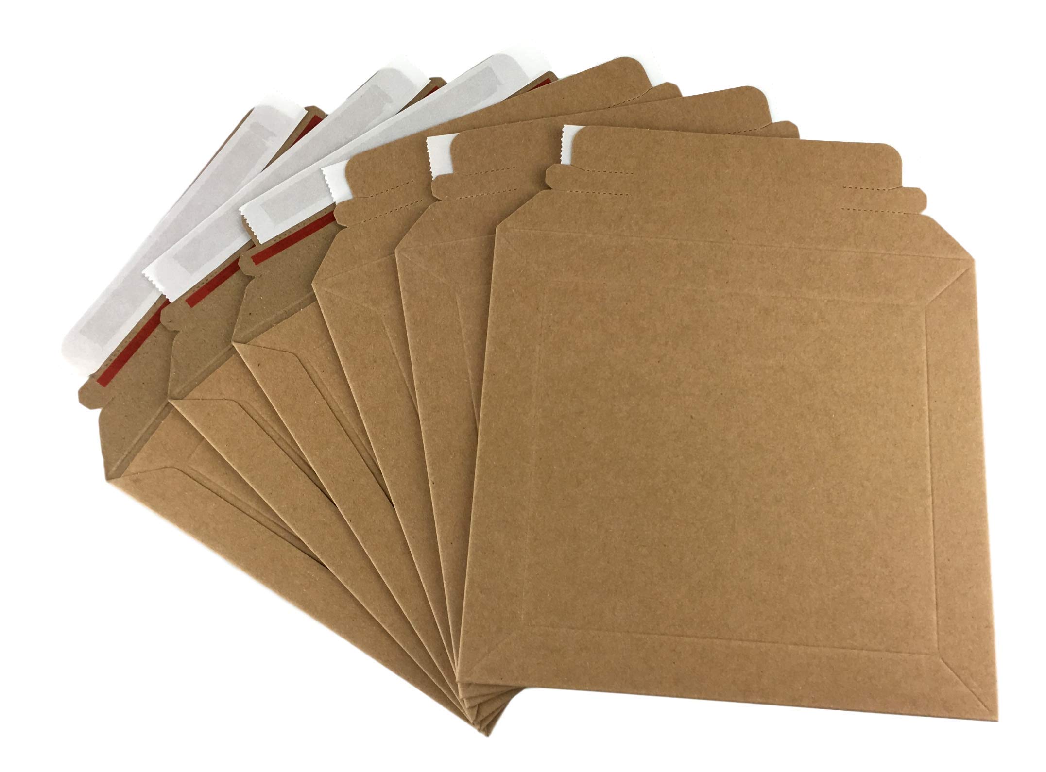 Crimson Starfish Cardboard Envelopes | 100 A6/C6 Peel & Seal Letter Envelopes | 164mm x 180mm Envelopes for Postals, CD Size | Rip & Strip Open | Card Mailers for Royal Mail Large Letter Posting (PIP)
