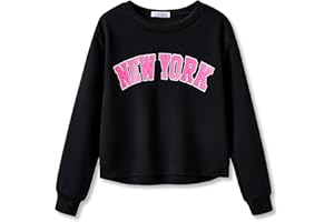 Serdomi Crop Sweatshirt for Little & Big Girls - Cool Top Clothes Stylish Graffiti/California/New York Size 6-18