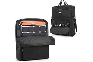HODRANT Solar Panel Storage Bag Compatible with Jackery SolarSaga 100W 100X 200W, Padded Travel Carrying Case for 2 Battery Panels, Double-Layer Solar Panel Carrier with Shoulder Strap, Patent Design