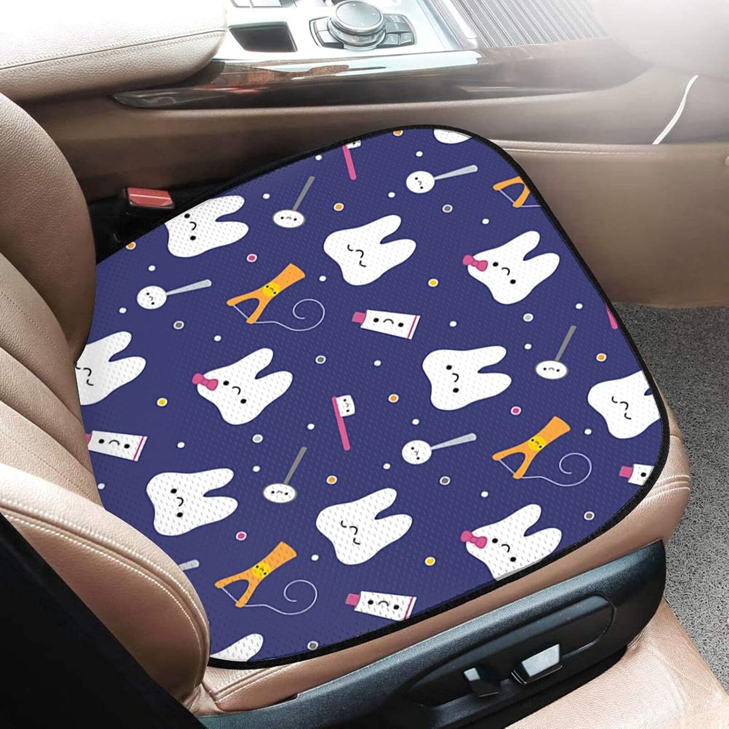 Amazon 車用 シートカバーセットカバー 萌え かわいい 歯柄 座席シート 座席席用2枚 後部座席用1枚 3枚組 カーシートクッション 車の 座布団 カーシートカバー シートクッション 超通気性 カー用品 脱とても簡単 滑り止め 汚れ防止 シートカバー 車 バイク