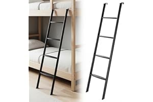 JY PERFORMANCE RV Bunk Bed Ladder, 55 Inch Anti-Slip Bunk Ladder, Heavy Duty 330 lbs Max Capacity, Extra Wide Foot Steps, Integrated Hooks for Camper Motorhome Trailer, Black