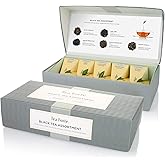 Tea Forte Premium Petite Presentation Box Gift Set Sampler, 10 Count, 2 of Each Blend Individually Wrapped Handcrafted Pyramid Infuser Bags, Black Tea