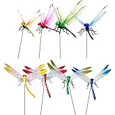 8 Pcs Dragonfly Garden Decor 3D Garden Ornaments Outdoor Flower Plant Pot Decor Fake Decorative Garden Stakes Yard Patio Indo