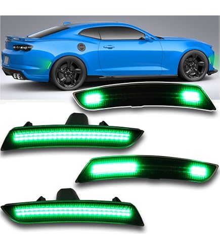 For 2016-2024 Chevy Camaro Front & Rear LED Side Bumper Marker Smoked Lens 4Pcs