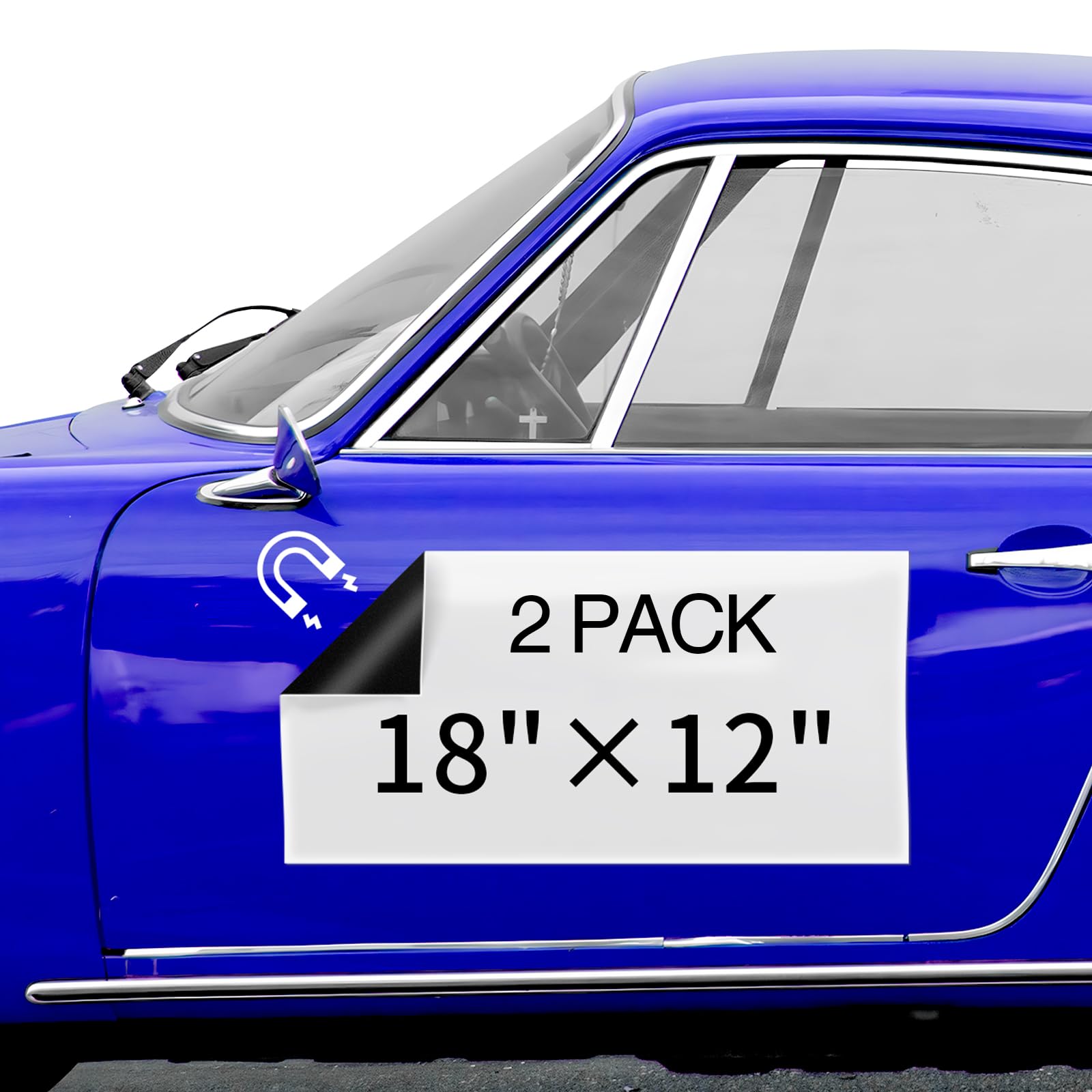 Photo 1 of CUHIOY Blank Magnetic Sheets for Car -2 Pack 18"x12" Strong Magnet Stickers with 40 Mils, Flexible Automotive Magnet for Advertising Business and Company Logos (for HOA) Prevent Car Scratches & Dents