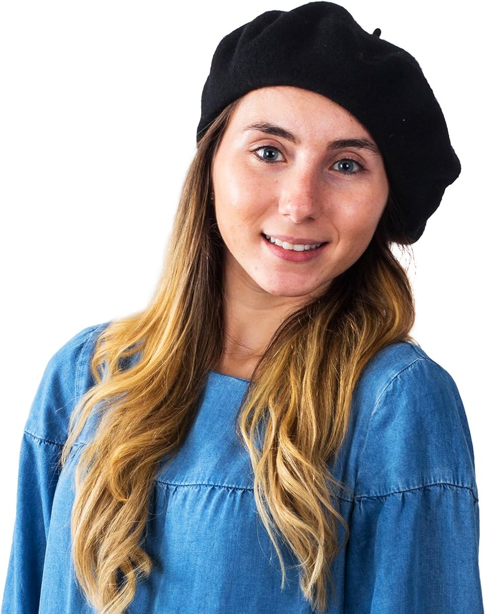CoverYourHair Black Beret – French Beret Hat – Artist Hats – Fashion Parisian Style Wool Berets at  Women’s Clothing store