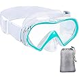 Aegend Swimming Goggles Scuba Snorkeling Mask for Adults, Tempered Glass with Panoramic View Anti-Leak and Anti-Fog Technology, Adjustable Soft Knitted Strap for Swimming Snorkeling Scuba Diving