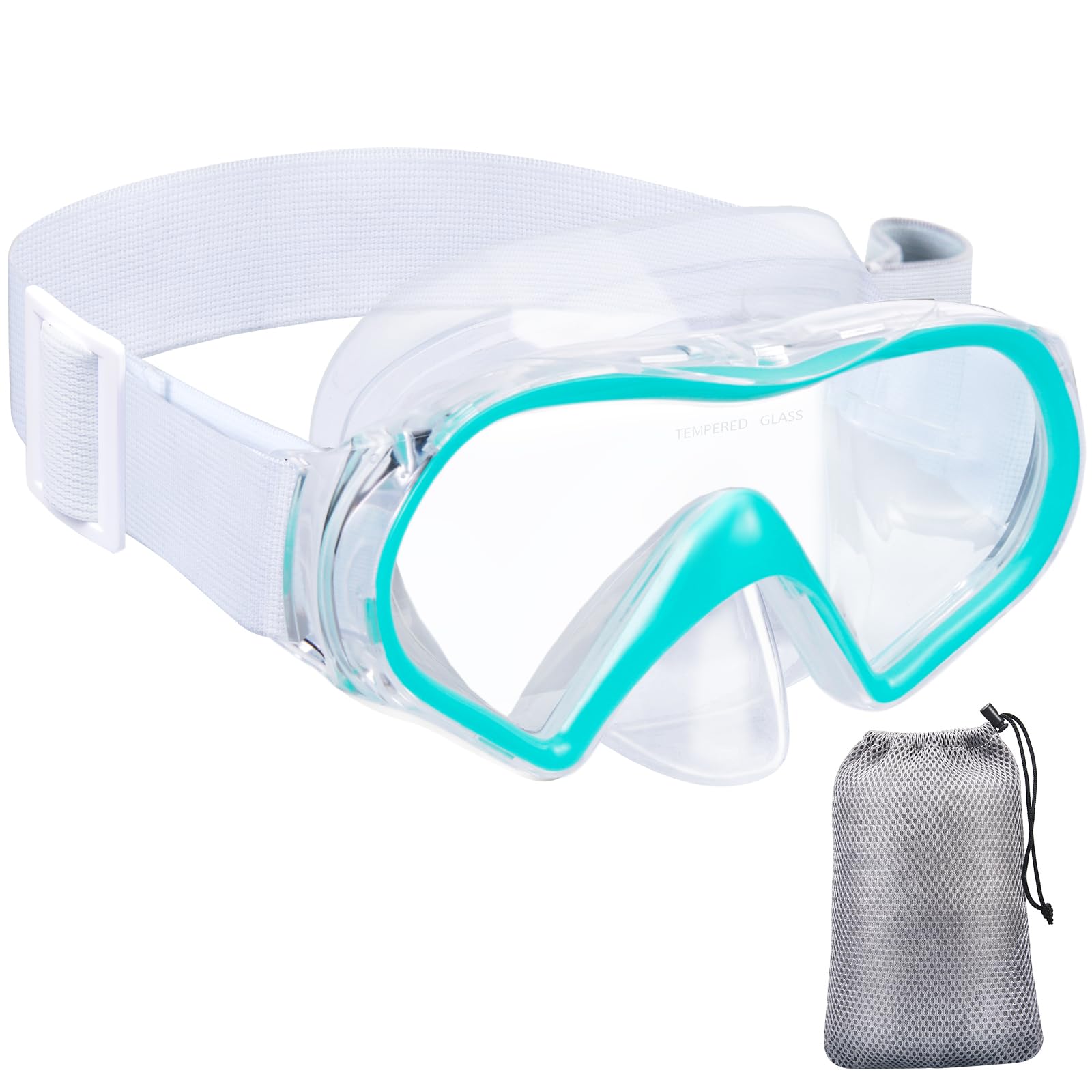 Photo 1 of Aegend Swimming Goggles Scuba Snorkeling Mask for Adults, Tempered Glass with Panoramic View Anti-Leak and Anti-Fog Technology, Adjustable Soft Knitted Strap for Swimming Snorkeling Scuba Green