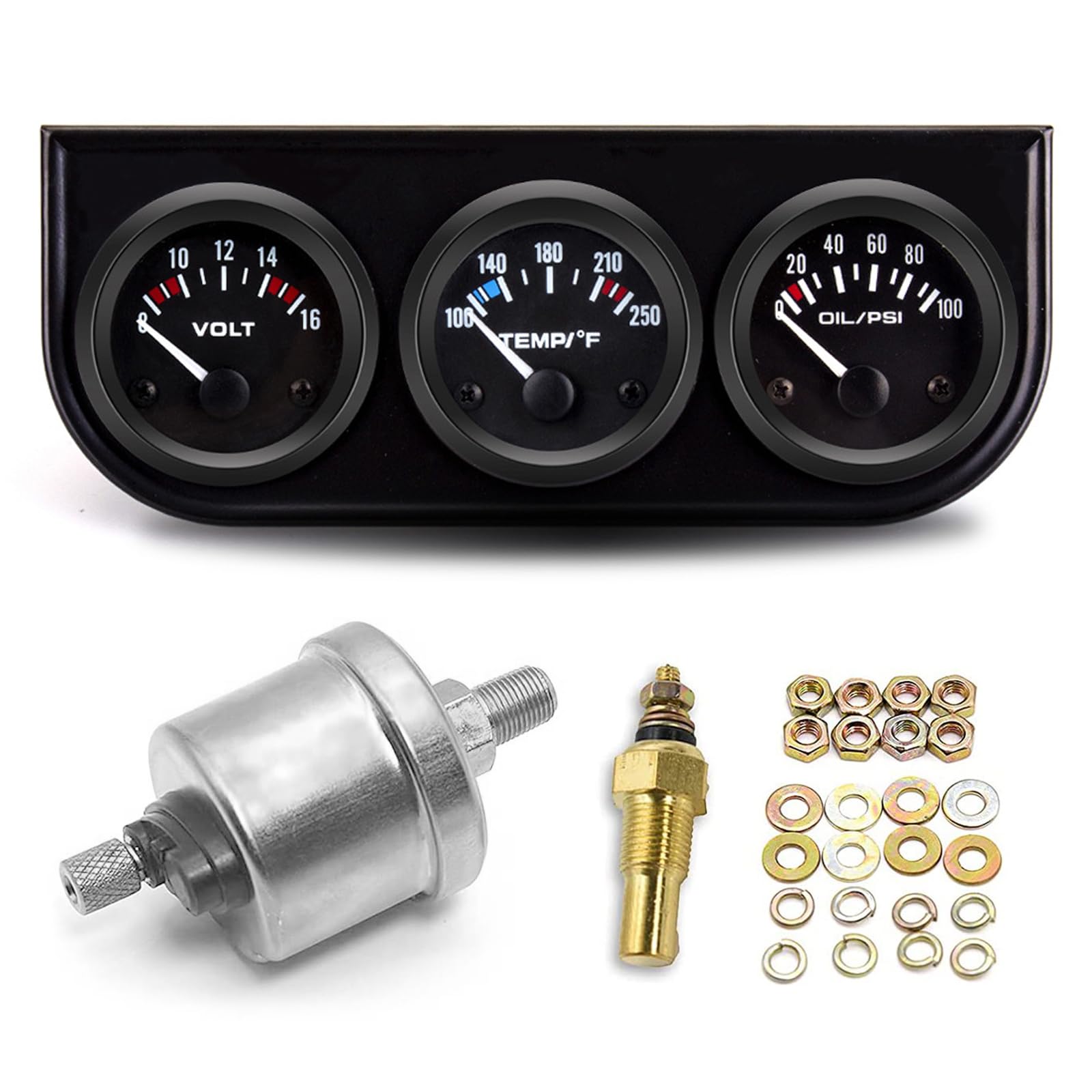 BREADEEP 52mm 3 in 1 Car Auto Gauge Kit