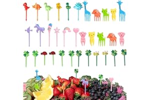 KAISHANE Food Selection, Lunch Sticks, Cartoon Animal Fruit Forks, Lunch Accessories, can be Used for bento, Lunch, Fruit, De