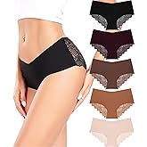 Altheanray Sexy Underwear for Womens Seamless Underwear Lace Cheeky Panties No Show Bikini Panty Soft Hipster