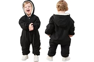 UVIPC Baby Lightweight Winter Jumpsuit Snowsuit 0-24M Windproof One-Piece Onesie, Hooded Newborn Winter Coat Romper