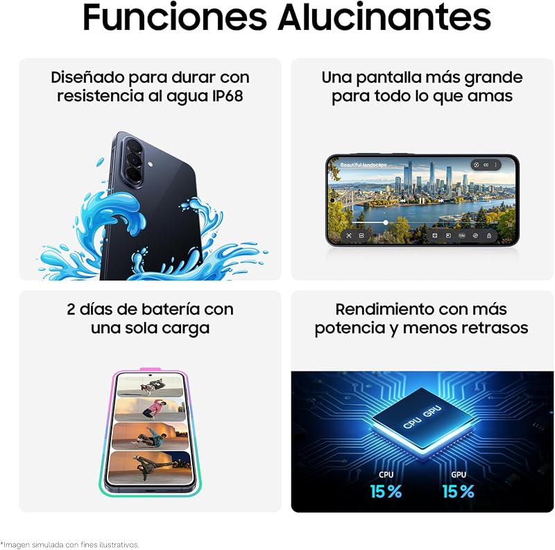 Galaxy A57 5G, 128GB, Móvil Fino con IA, 8GB, Gran Angular 50MP, Autonomía 2 Días, Batería 5000mAh, IP68, Garantía del Fabricante 3 Años + 1 Año Extra, Color Azul Oscuro (Versión Española) — foto 6 de 8
