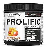 PEScience Prolific Pre Workout Powder, Sour Peach