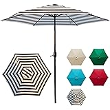 DOIFUN 9ft Patio Umbrella Aluminum Outdoor Umbrella Market Table Umbrellas with Push Button Tilt, Crank and 6 Sturdy Ribs for