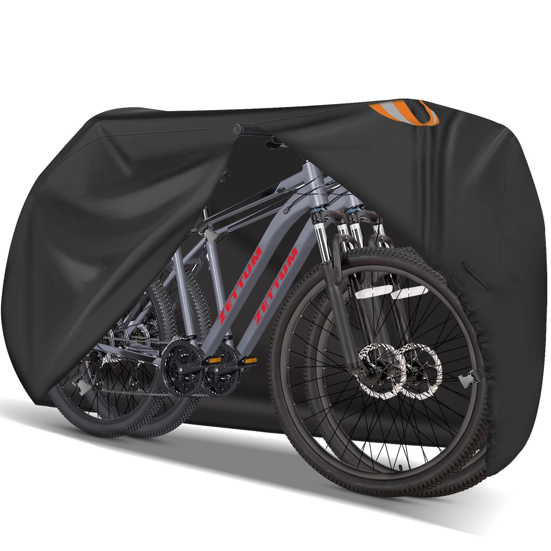 Zettum Bike Cover for 2 Bikes - Stationary Bike Covers for Outside Storage Waterproof Outdoor & Heavy Duty, 600D PU Coating Bicycle Covers for 2 Bikes Mountain Bikes, Road Bike, Beach Cruiser Bike