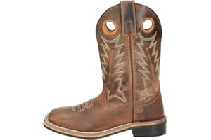 SMOKY MOUNTAIN BOOTS Smoky Mountain Boys Brown Distressed Jesse Square Toe Western Cowboy Boot, Brown Waxed Distress, 10.5 M US Little Kid