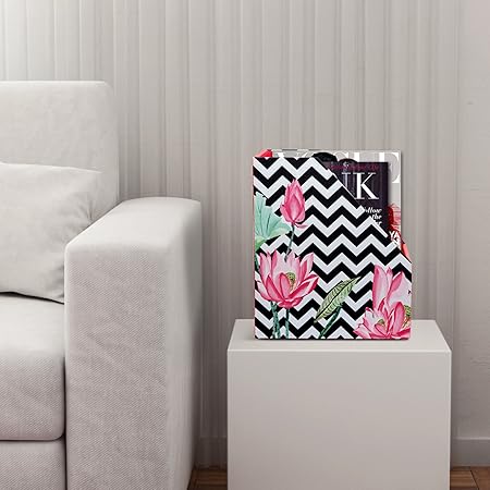 SEJ by Nisha Gupta Floral White Magazine come Newspaper Rack in Wood (White)