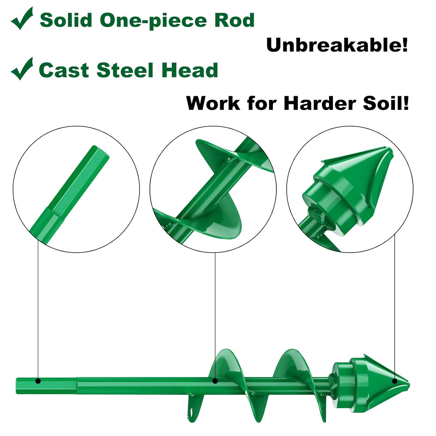 CKE 2021 Upgraded Solid Auger Drill Bit 2 PCS Set 12 "x3.5" and 9"x1.8" with Garden Genie Gloves for Planting Hole Drill Planter Auger Spiral Hole Drill Bit Bulb Bedding Digging Post Hole Planting Tool for 3/8" Hex Drive Drill: Industrial & Scientific
