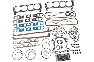Unaykolb Full Engine Gasket Set w/Seal Silicone for Ford 260 289 302 1963-1982 Ford 302 Full Gasket Set Fits Ford 302 V8 2 Piece Rear Seal 1968-1982 P/n F302-4 4.3L 4.7L 5L V8