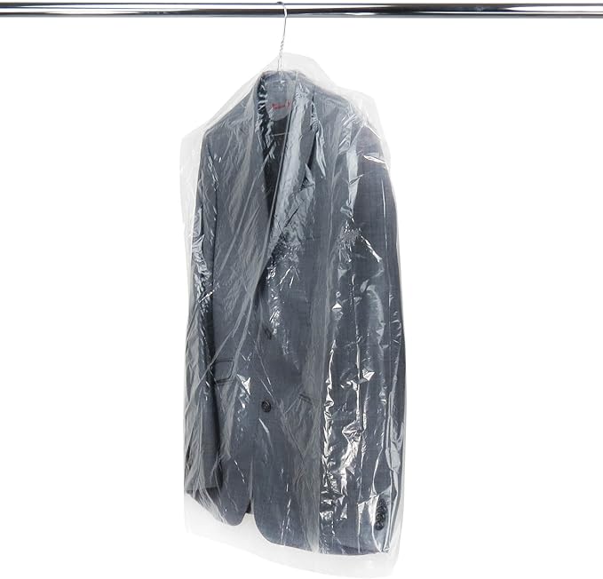 50 Polythene Garment Covers Clothes Bag Suit Dress Gown Plastic Dry