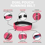Eono Water Resistant Running Belt Pink Adjustable Waist Pack Large Capacity view 3