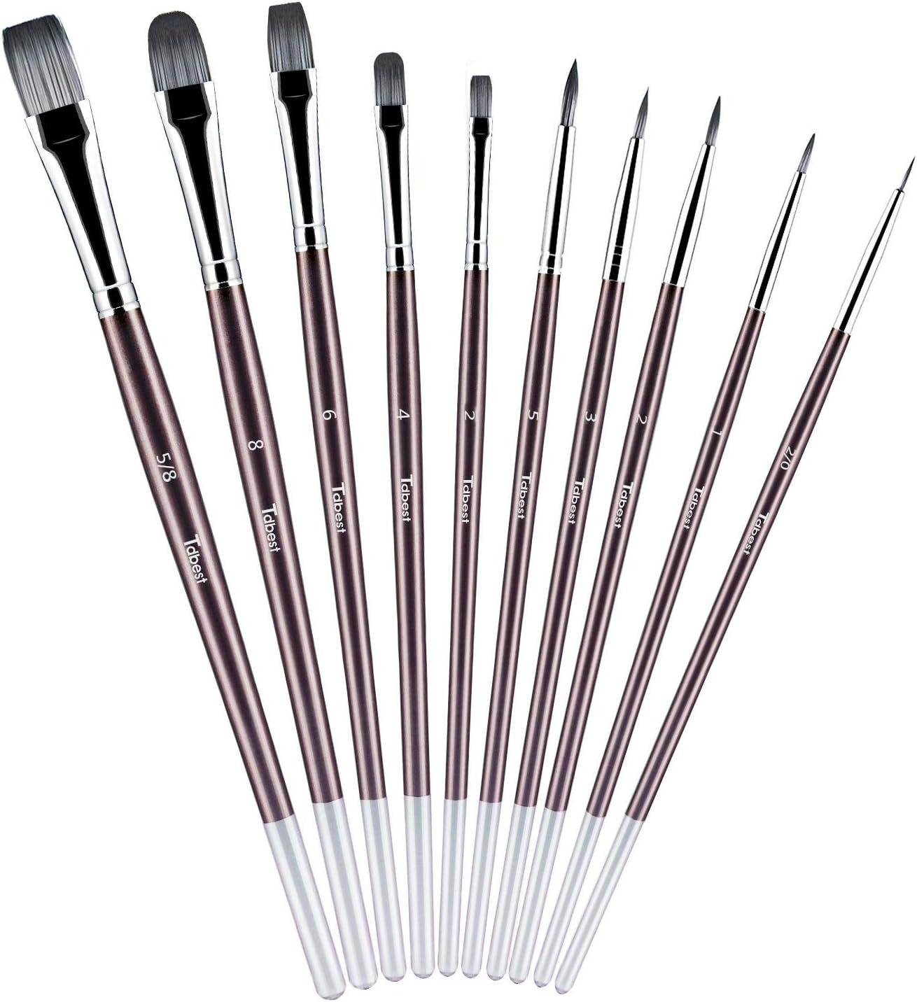 Paint Brushes Set for Acrylic Oil Watercolor, Body and Artist Face Professional Painting Kits with Synthetic Nylon Tips, 10 Pieces Perfect for Artists, Painters, Kids, Students and Beginner - Tdbest