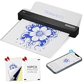 Tattoo Stencil Printer,Tattoo Printer Machine with 10pcs Tattoo Transfer Paper,Portable Wireless Bluetooth Thermal Inkless Tattoo Printer