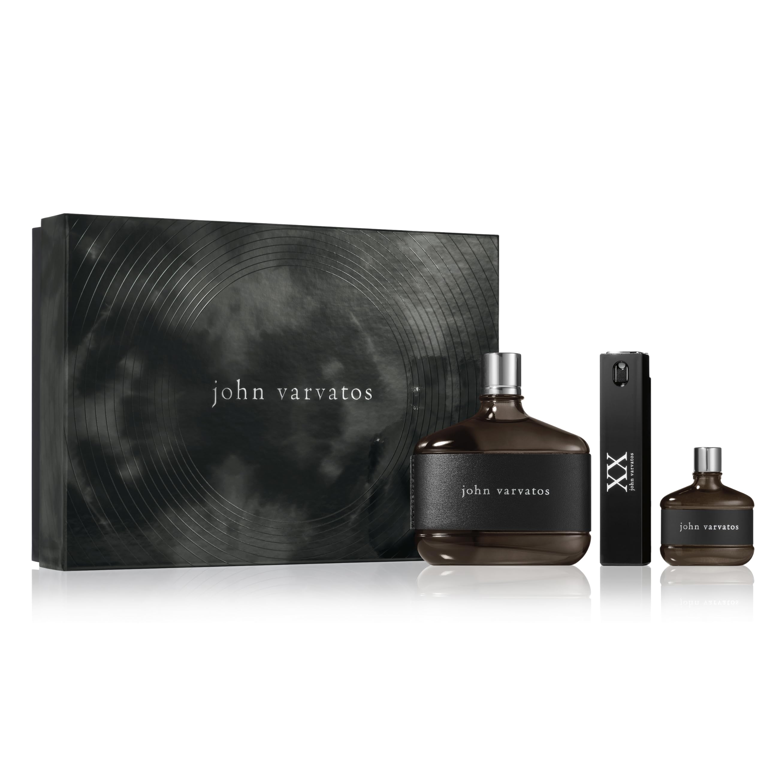 John Varvatos 3 Piece Men's Cologne Gift Set, Eau de Toilette Spray, Spicy Woody Scent with Notes of Medjool Dates, Coriander Seed & Leather Image John Varvatos 3 Piece Men's Cologne Gift Set, Eau de Toilette Spray, Spicy Woody Scent with Notes of Medjool Dates, Coriander Seed & Leather Image