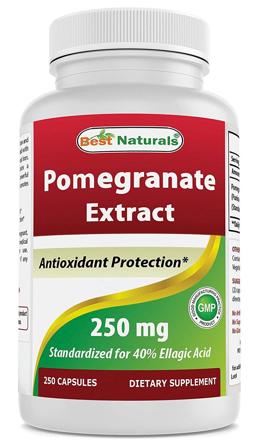 Best Naturals Pomegranate Extract 250 mg 250 Capsules (250 Count (Pack of 1))