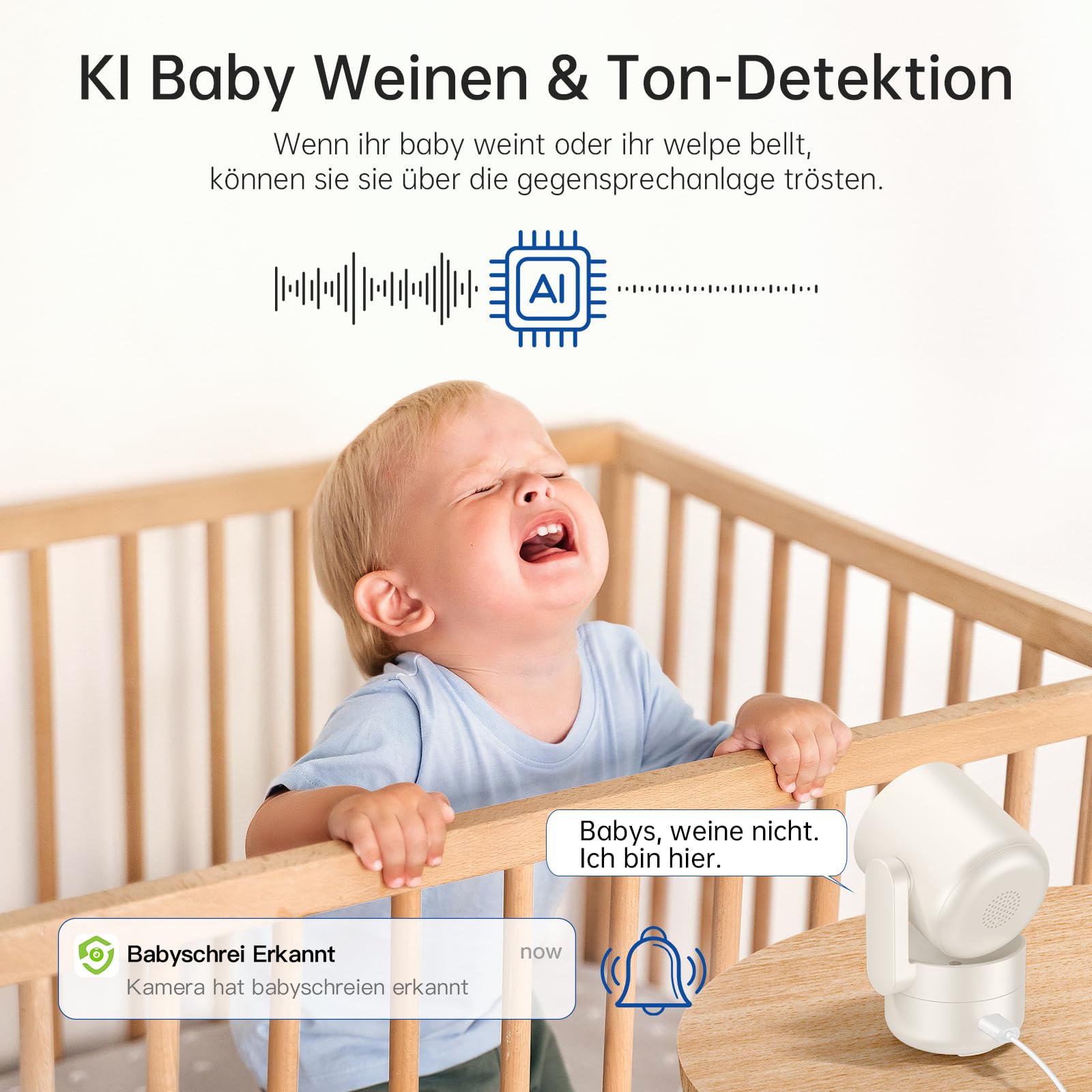 SYMYNELEC 2K Überwachungskamera Innen 360°, 5GHz/2,4GHz WLAN Überwachung mit KI Bewegungserkennung IR Nachtsicht, 4MP IP Security Kamera Indoor für Haustier, Hunde, Babyphone Kompatibel mit Alexa 4