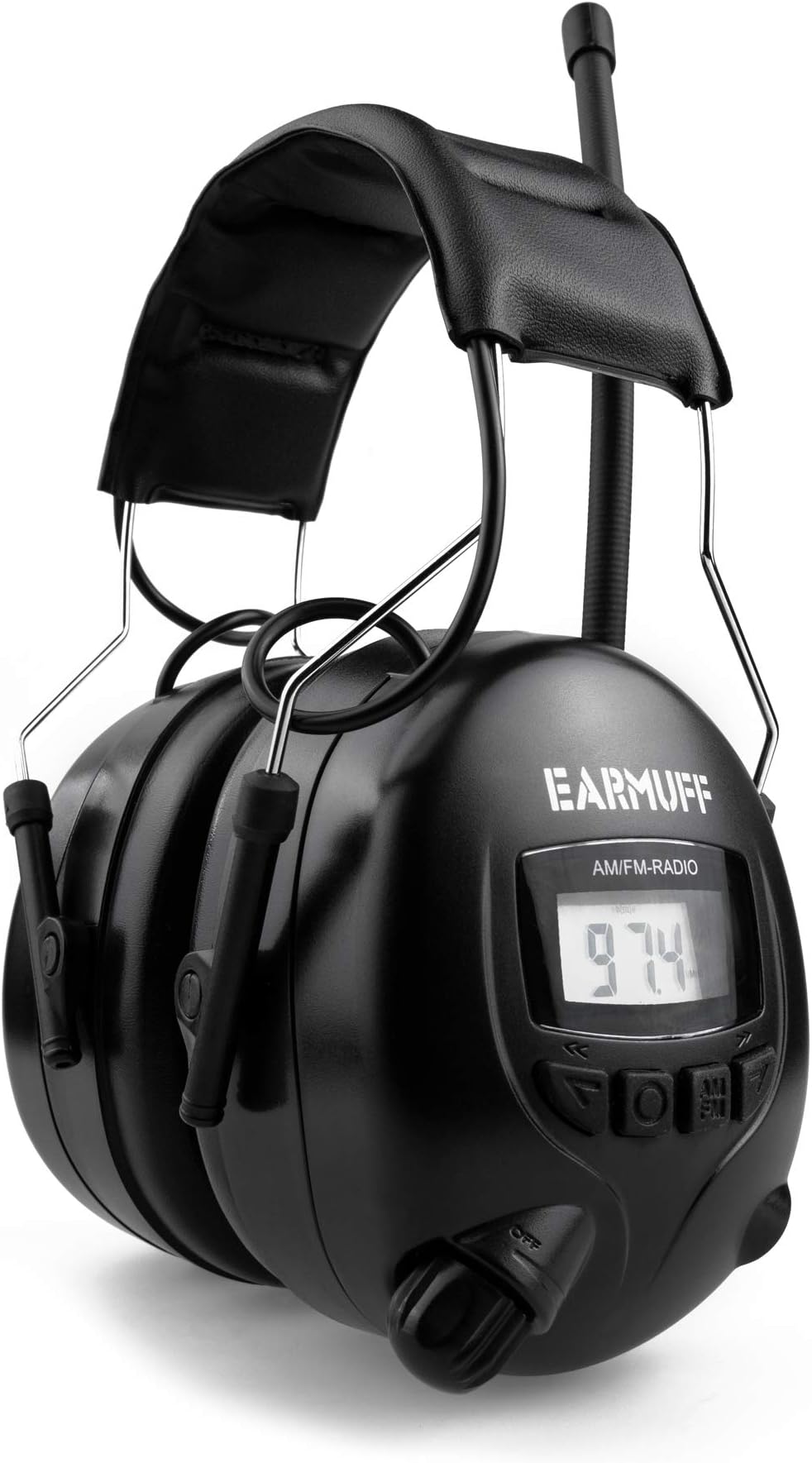 "BLACK" edition Ear Defender original"EARMUFF" Digital AM FM MP3 / Smart phone Radio HEADPHONES Hearing PROTECTOR Ear Muffs