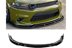 NTING Front Bumper Lip Spoiler Compatible with Dodge Charger SRT 2015-2023, Automobile Exterior Accessories Front Air Dam Body Kit Chin Spoiler Splitter Diffuser 4PCS/1SET, Glossy Black