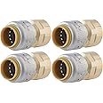 SharkBite Max 1/2 x 1/2 Inch FNPT Adapter, Pack of 4, Push To Connect Brass Plumbing Fitting, PEX Pipe, Copper, CPVC, PE-RT, HDPE, UR072A4