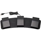 USB Triple Foot Switch Pedal, PC Triple Foot Switch Programmable Computer computer keyboard Multifunctional Ergonomic Triple USB Foot Pedal,for Video Game Office Equipment Control((mechanical switch))