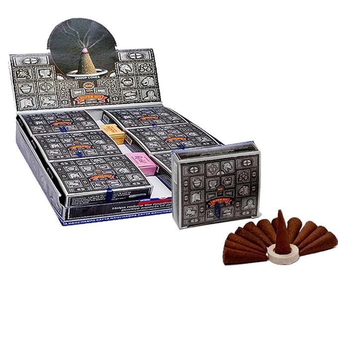 Räucherkegel Satya Super Hit Box | 12 x 12 Stück Zapfen je in a Box | Export Qualität