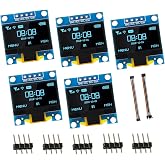 EPLZON 5 Pack 0.96 inch OLED IIC Display Module 128x64 Pixel Mini Self-Luminous Display Screen Board for Arduino Projects Raspberry Pi with Wire(Blue)
