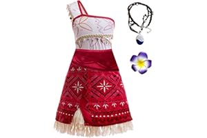 Xefenki 2024 New Princess Adventure Ocean Costume for Girls Toddler Deluxe One-shoulder Dress With Necklace and Hairpin 3-14Y