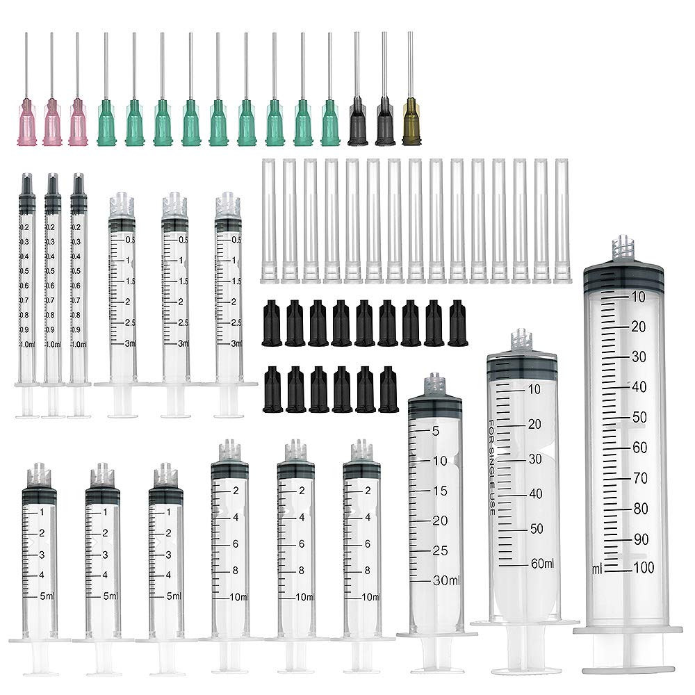 Buy 15 Pack syringe 100ml,60ml,30ml,10ml,5ml,3ml,1ml Syringes with