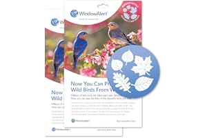 WindowAlert Leaf Medley Anti-Collision Decal - UV-Reflective Window Decal to Protect Wild Birds from Glass Collisions 2-Pack 