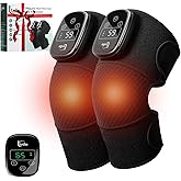 Ltnile Knee Massager with Heat and Vibration,Cordless Rechargeable Heating Knee Brace,Cordless Knee Massager with Heat for Pain Relief,Gift for Dad Mom Men Women (Black,2-Pack)