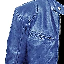 SWJGLITTR Men Slim Fit Motorcyle Leather Jacket