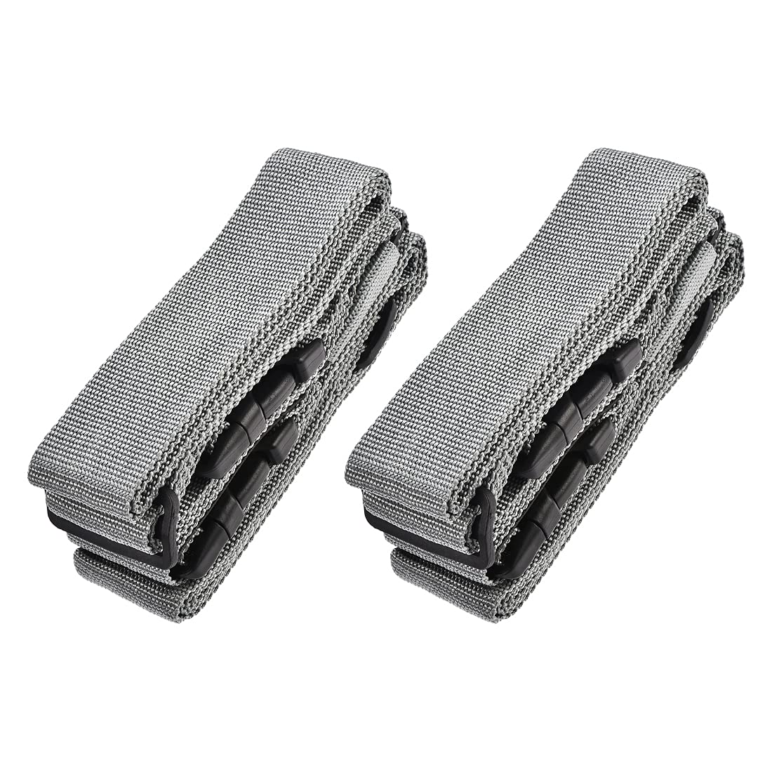 sourcing map Luggage Straps Suitcase Belts with 2 Buckles, 2Mx5cm Cross Adjustable PP Travel Packing Accessories, Gray 2Pcs
