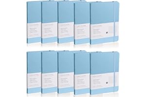 EMOMAS Lined Journal Notebook, 10Pack(Sky Blue), 160 Pages, Medium 5.7 inches x 8 inches - 100 gsm Thick Paper, Hardcover