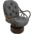 Blazing Needles Solid Twill Swivel Rocker Chair Polyester Cushion, 48" x 24", Steel Grey (CUSHION ONLY)